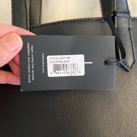 MATT & NAT Black  Leef Purse/Crossbody 
vegan. cruelty free. recycled. - Picture 10 of 16